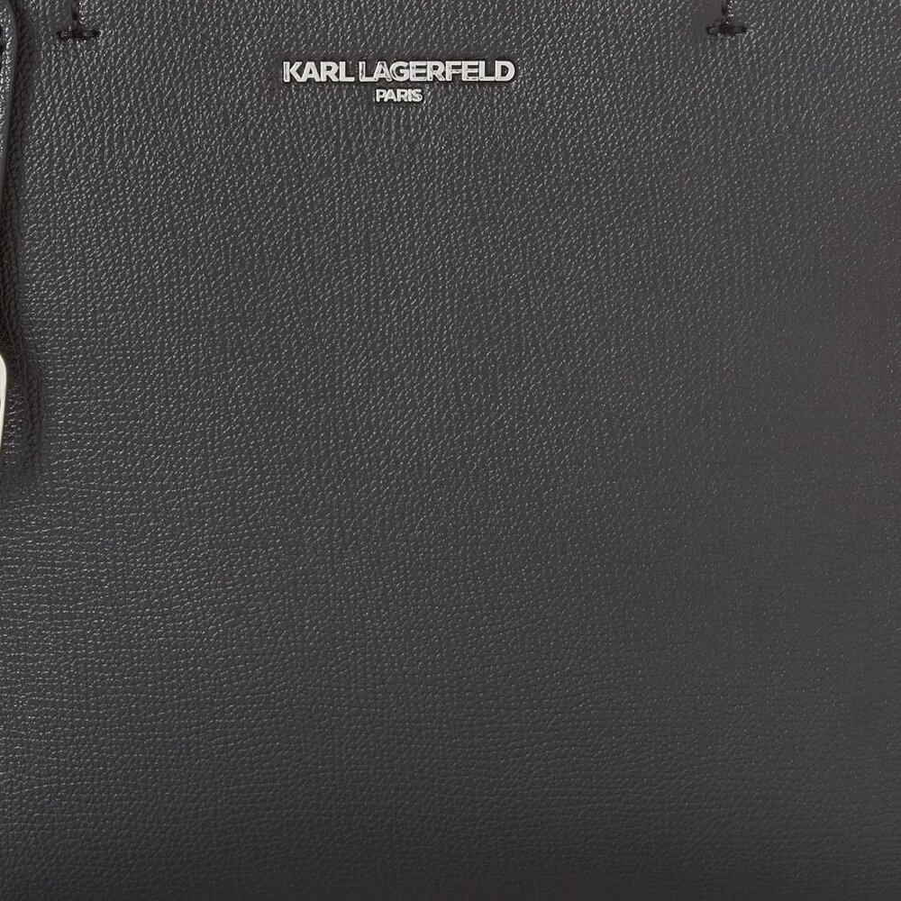 Maybelle Black Silver Solid Non-Leather Satchel 1… - image 4